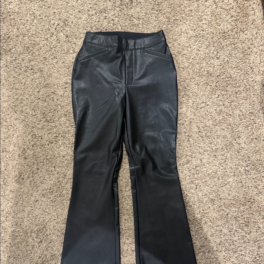 Spanx faux leather flare leg pant.